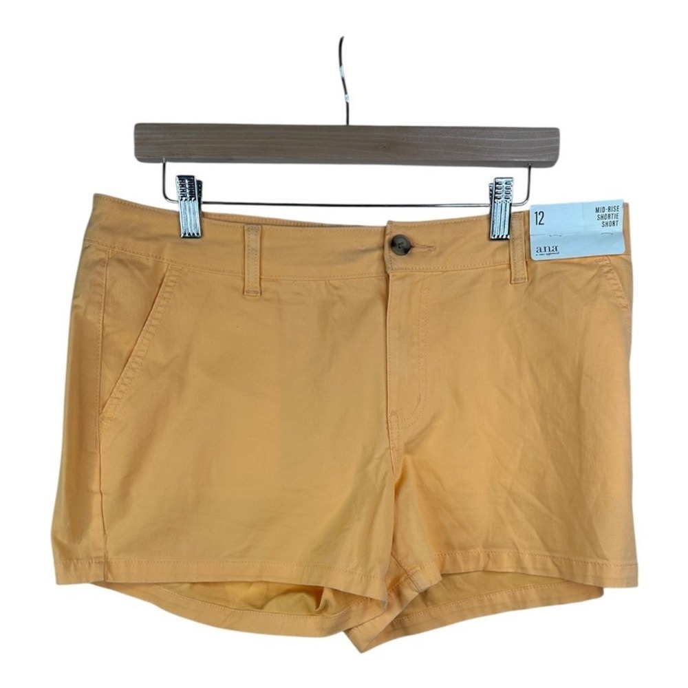 a.n.a A New Approach Women's Mid Rise Shortie‎ Shorts Size 12 NWT Yellow